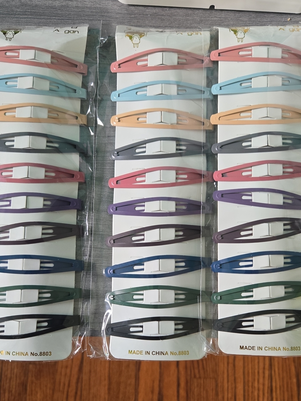 Metal Hair Clips Non Slip 3.15 Inch Blue Pink Gray Purple Barrettes New 30 Total